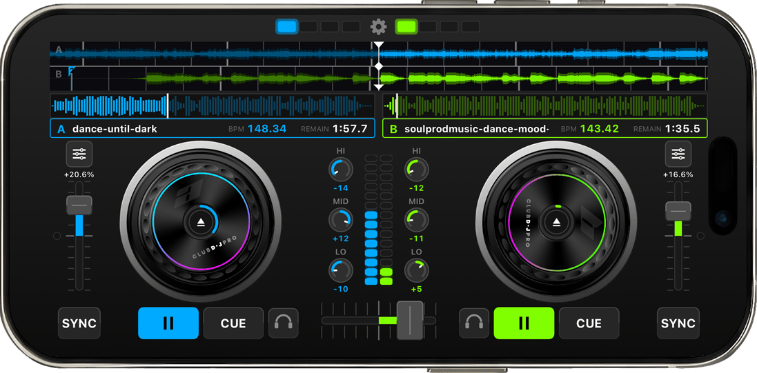 ClubDJ Pro iPhone - Dual turntables